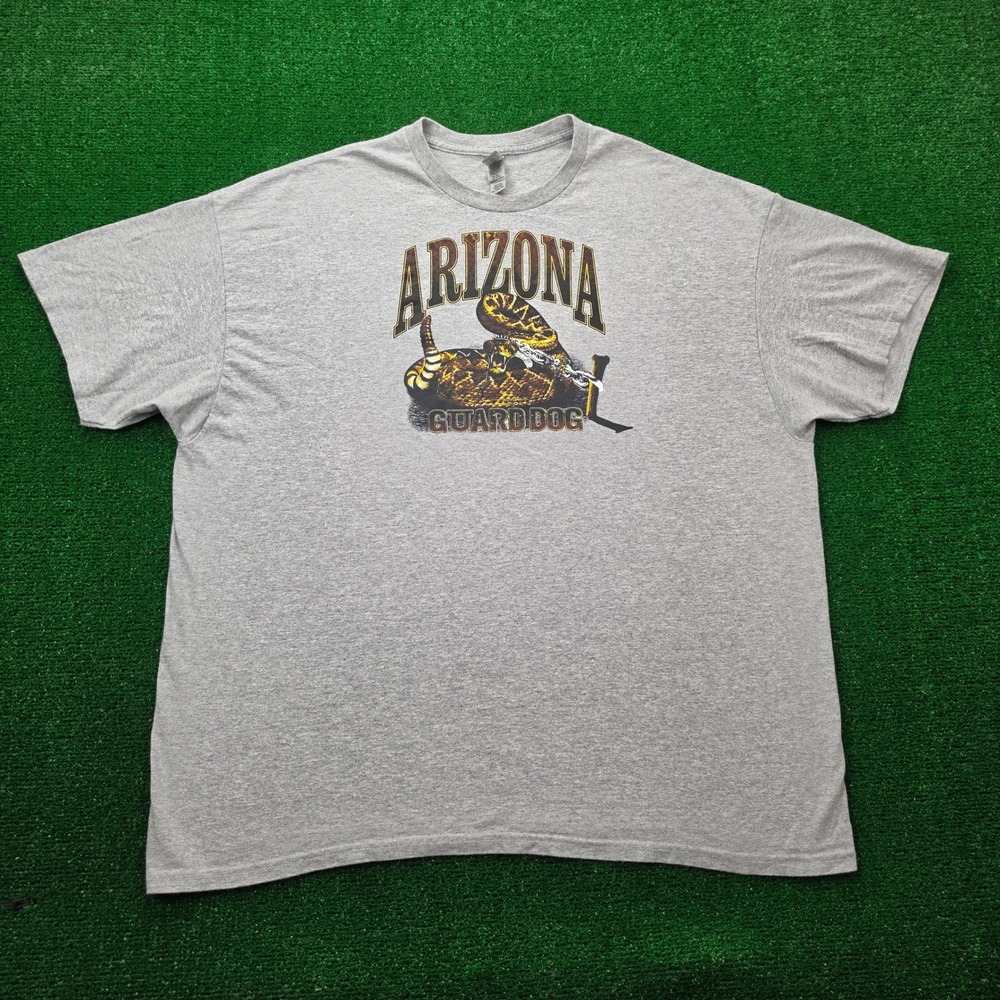 Arizona Guard Dog Rattlesnake Graphic Tshirt Mens 2XL Gray Short Sleeve